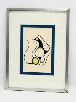 A Clemence Wescoupe artwork. 1970’s. 15x23cm. Frame 32.5x42.5cm