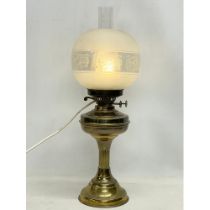 A vintage Victorian style brass table lamp. 57cm