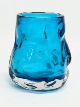 A 1960’s ‘Knobbly’ Art Glass vase designed by Geoffrey Baxter for Whitefriars. 10x12.5cm