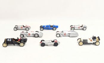 A collection of Brumm model racecars.