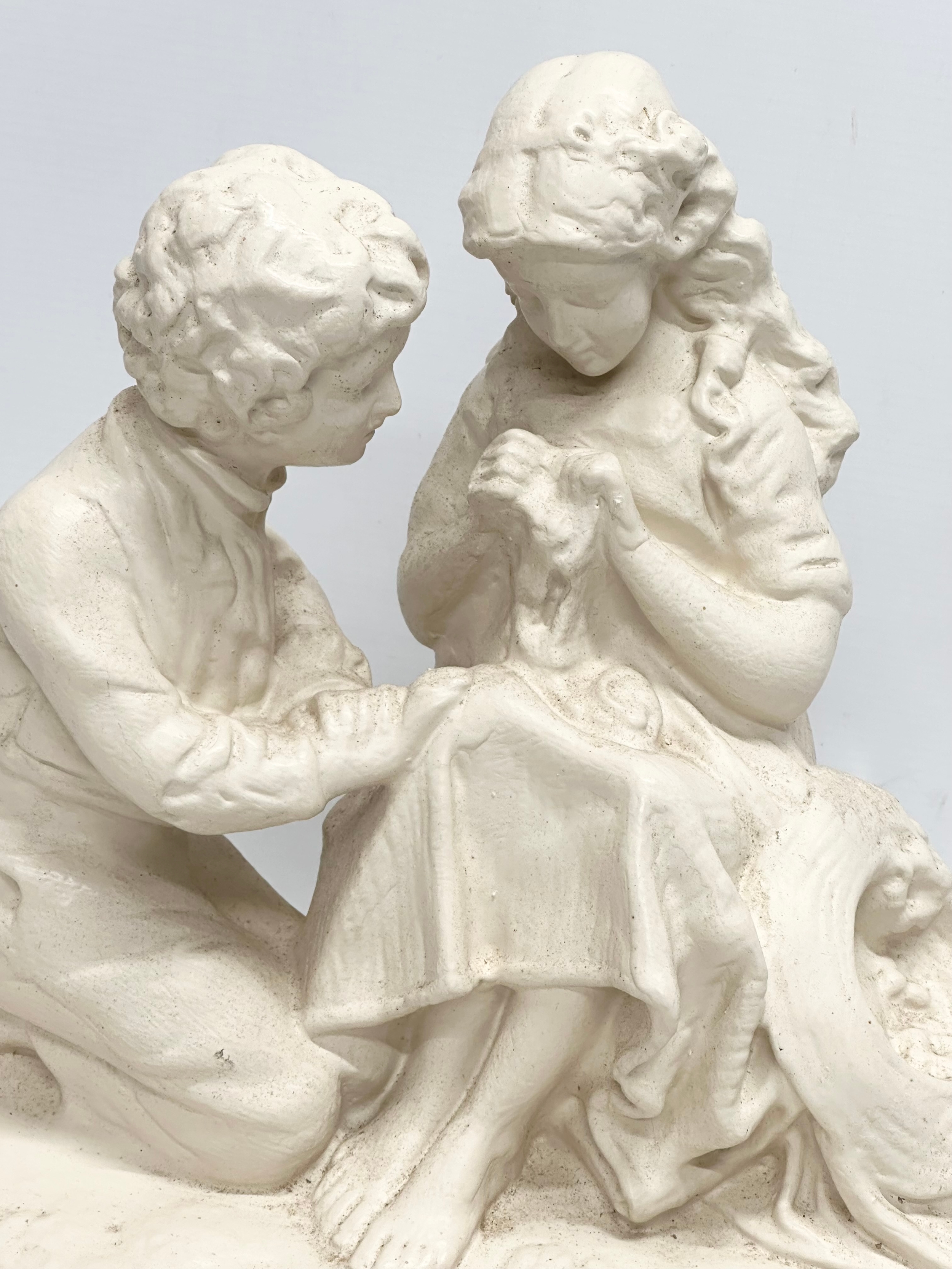 A large early 20th century ‘His First Love’ figurine, with a pair of early 20th century ‘Thought & - Image 3 of 8