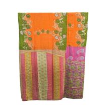 A large vintage throw made from Indian Sarees. 126x216cm