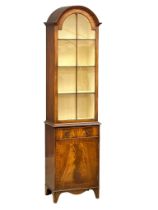 A Georgian style Inlaid mahogany display cabinet with an astragal glazed door. 49cm x 29cm x 182cm