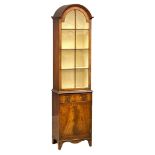 A Georgian style Inlaid mahogany display cabinet with an astragal glazed door. 49cm x 29cm x 182cm