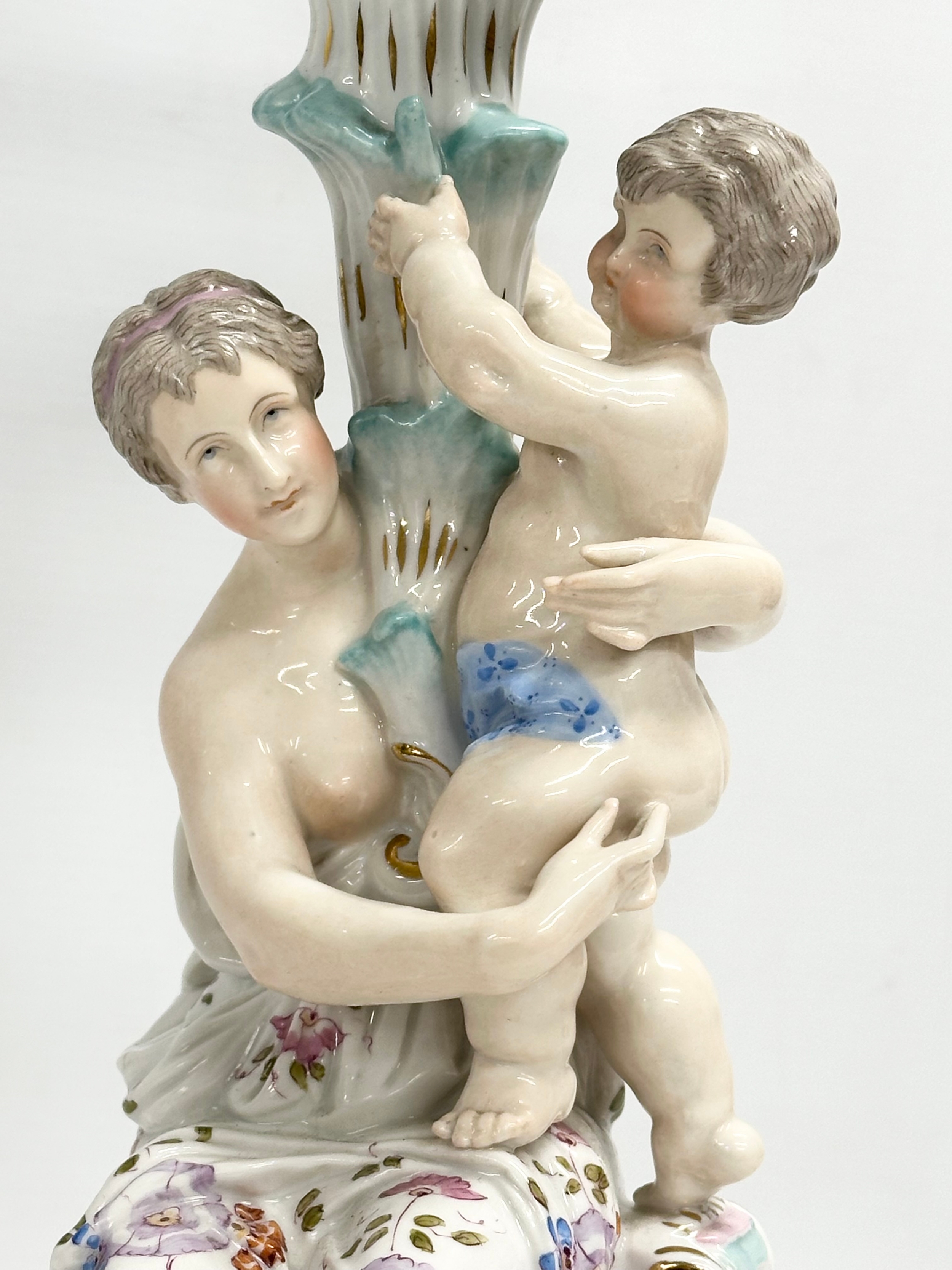 A large late 19th century Joseph Gaspard Robert Porcelain candelabra. 28x51.5cm - Image 3 of 12
