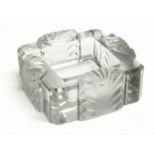 A Lalique Art Deco ‘Corfou’ Crystal cigar ashtray. 11x11x5cm