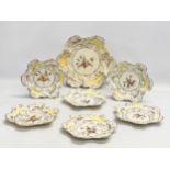 7 early 20th century Italian hand painted Majolica plates. Impressed Made in Italy. With makers