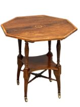 A good quality late Victorian inlaid rosewood window table/side table. Circa 1890-1900. 66x66x67cm