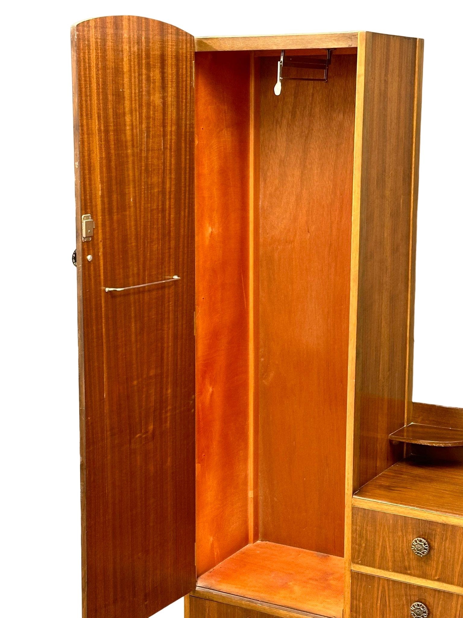 A vintage combination wardrobe/dressing chest. 91cm x 43cm x 184cm - Image 6 of 6