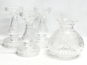 A set of 3 large Crystal lamp bases with a matching shade. Bases 14x27cm. Shade 20x23cm