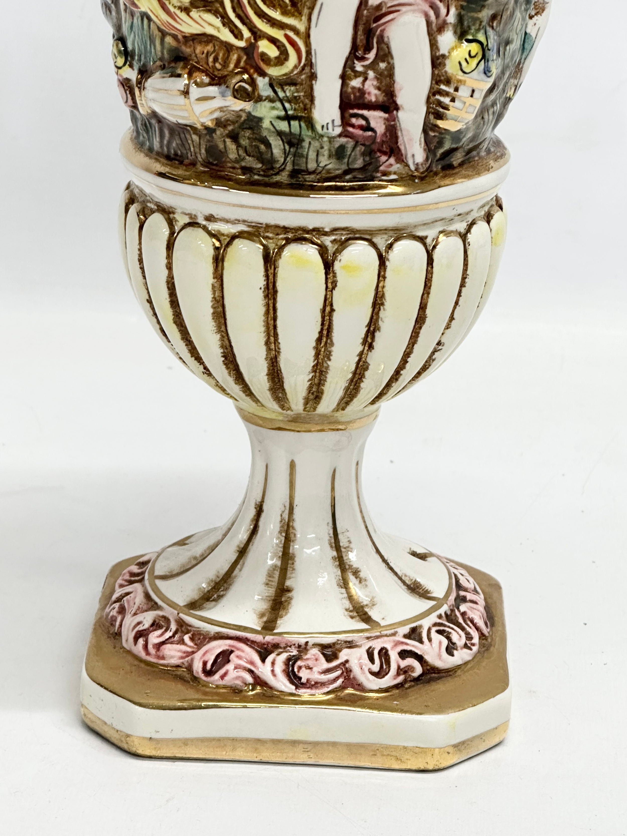 A large R. Capodimonte urn with old. 42cm. With a Chinese vase on stand. - Image 6 of 10