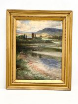 A late 19th century oil painting on canvas. In original Victorian gilt frame. J. Tout & Son. 34.
