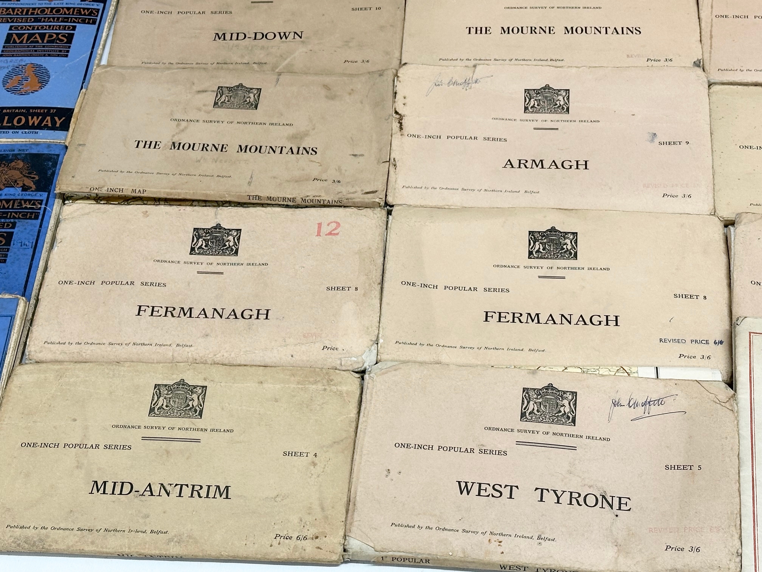 A collection of vintage Irish and Northern Irish maps. One-inch popular series Fermanagh, Mid - Image 8 of 11