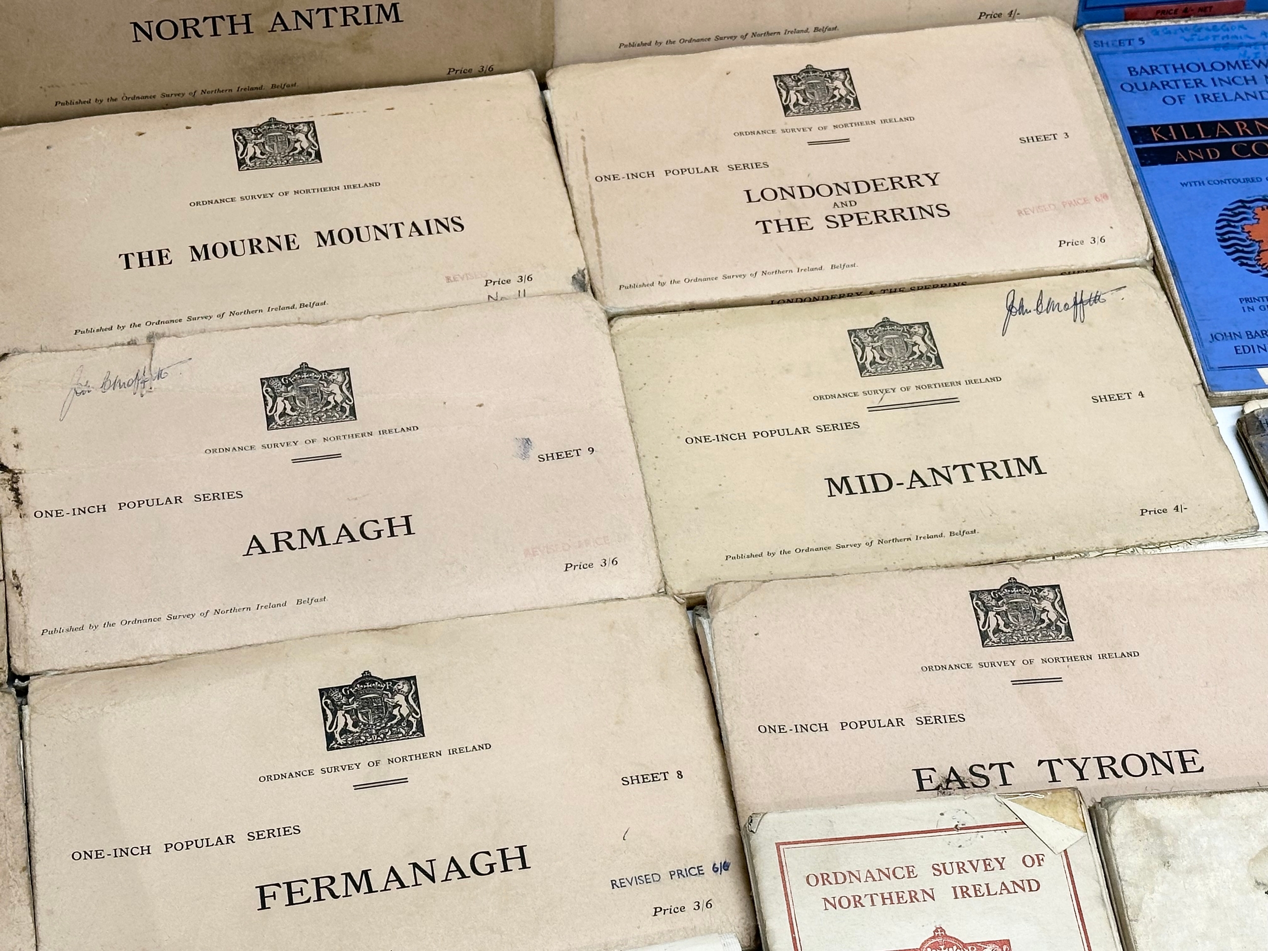 A collection of vintage Irish and Northern Irish maps. One-inch popular series Fermanagh, Mid - Image 6 of 11