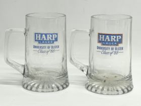 2 ‘Class of 88’ Harp Lager glasses. 13x15cm