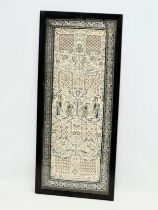 A mid 20th century Japanese embroidered silk. 26x59cm