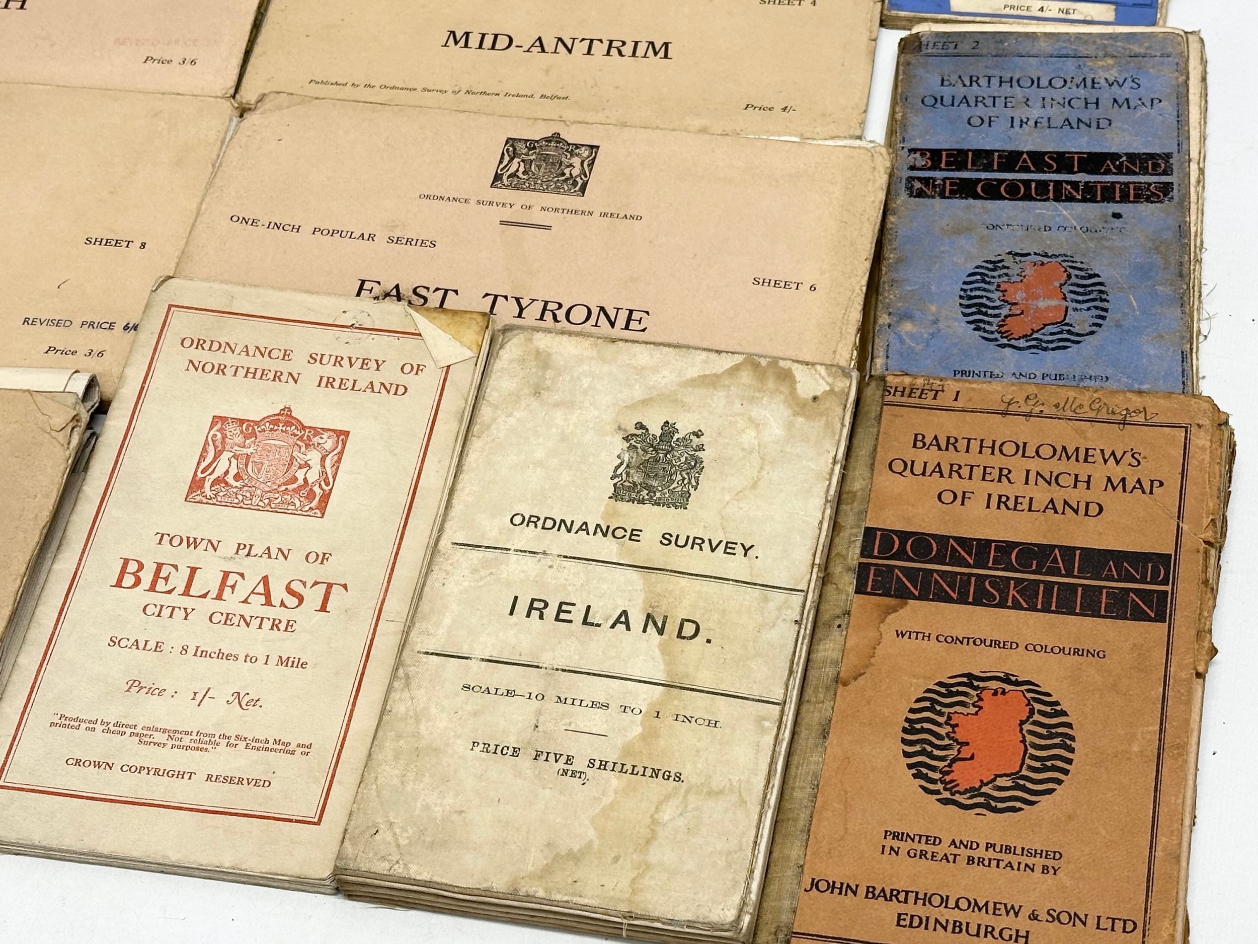 A collection of vintage Irish and Northern Irish maps. One-inch popular series Fermanagh, Mid - Image 7 of 11