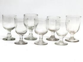 7 19th century Victorian glass rummers/gin glasses. 11.5cm