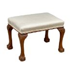 A Late 19th Century Chippendale Revival mahogany footstool. Circa 1890.