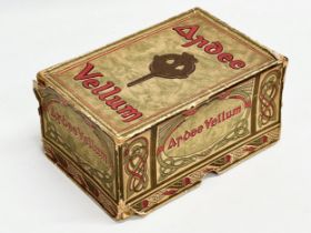 An Ardee Vellum storage box. Early/Mid 20th Century. 20x13x10cm