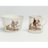 A Late 19th Century King William III cream jug and matching sugar bowl by D.L & Co. Bowl 14x9cm. Jug