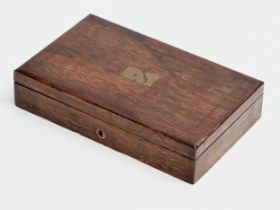 A Victorian rosewood desktop box. 23.5x14.5x5cm