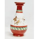 A large porcelain baluster vase in the manner of Edouard Honore. With Grecian warriors and Greek key