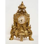 A large 18th Century style French gilt mantle clock. 35x20x59cm