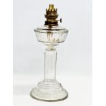 A Late 19th Century French glass oil lamp. 17x41cm