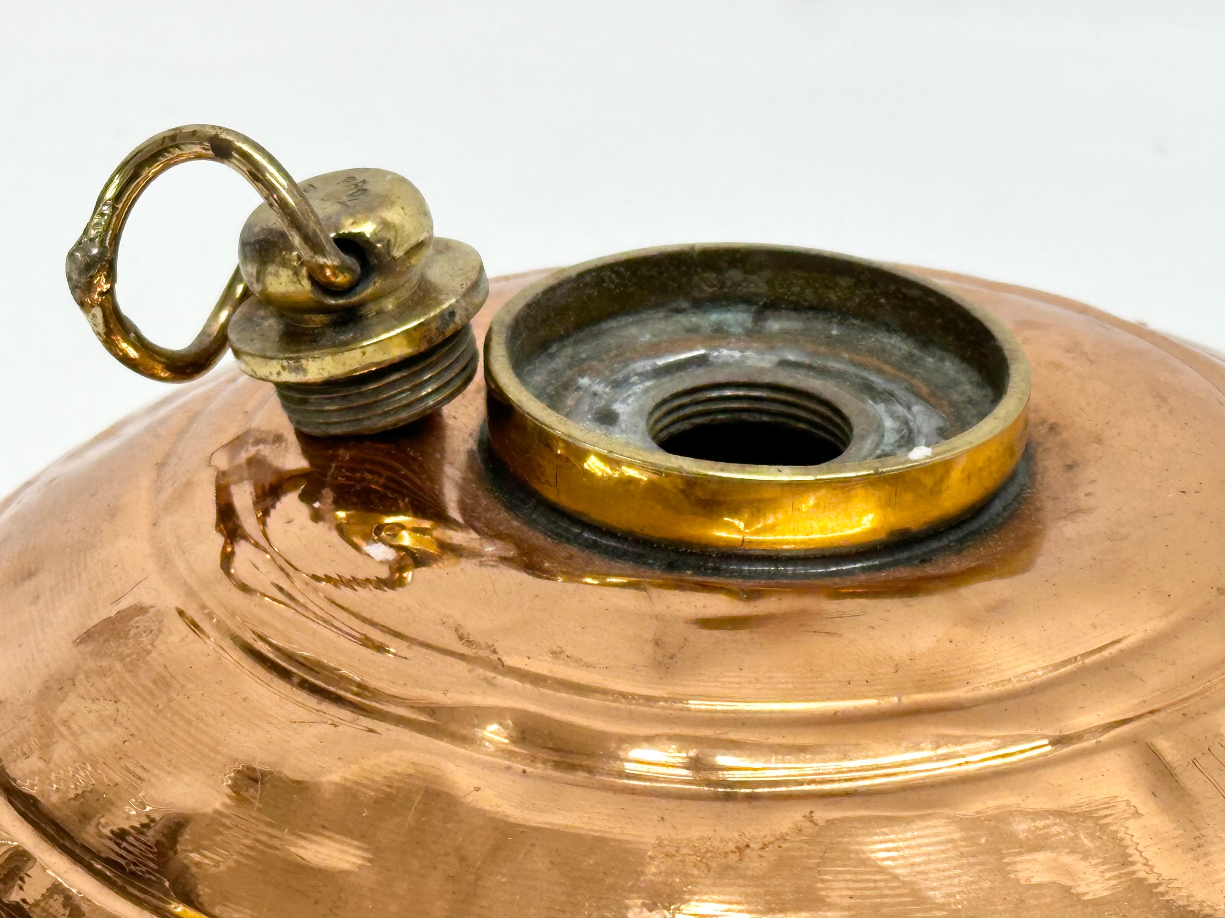 A Wafax copper bed warmer. 21x10cm - Bild 4 aus 5