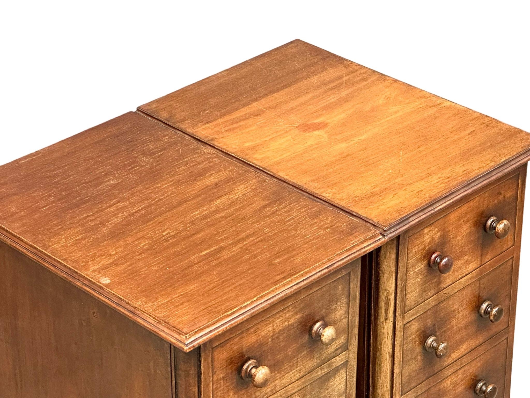 A pair of Victorian mahogany pedestal bedside lockers, 36.5cm x 53cm x 73cm 8 - Image 3 of 5