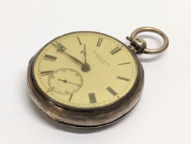 A late 19th century silver Russell & Sons pocket watch by Theodor Cohn for Asher & Co. London, 1896.