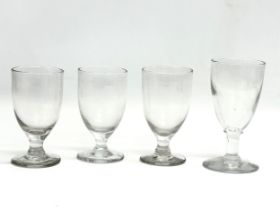 4 19th century Victorian glass rummers. Circa 1850-1870. 12.5cm. 11cm.