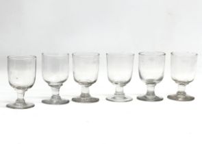 A set of 6 19th century Victorian glass rummers. Circa 1850-1900. 10.5cm