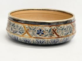 A rare Late 19th Century Doulton Lambeth bowl designed by George Hugo Tabor. Senior assistant