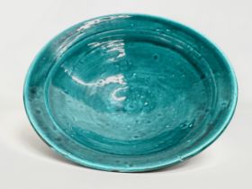 A large Early/Mid 20th Century glazed terracotta centre piece bowl. 40x9.5cm