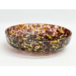 A large Early/Mid 20th Century Spatter Glass bowl. Probably by Franz Welz. 29x7.5cm.