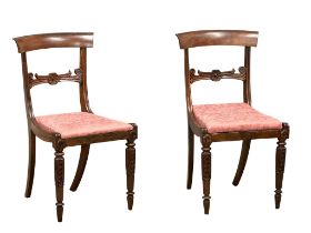 A pair of good quality William IV rosewood bar back chairs. Circa 1830.