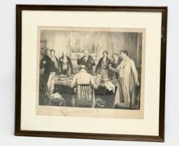 A large Late 19th Century signed etching ‘For He’s a Jolly Good Fellow, and so Say all of us’ from