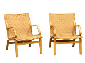 A pair of Danish Mid Century ‘Albert’ armchairs designed by Finn Ostergaard. 1970’s.