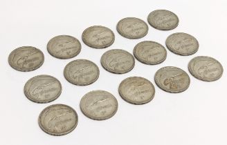 A quantity of 1939 Irish silver Florins / Floirins. Total weight 168.9g
