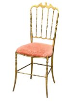 A Mid 20th Century Italian brass ‘Chiavari’ side chair.