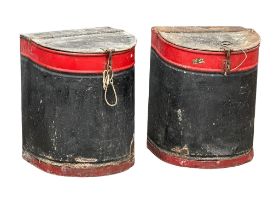 A pair of large Early 20th Century meal bins. 60x58x76cm