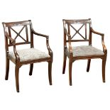 A pair of good quality Early 20th Century Hepplewhite revival mahogany armchairs.