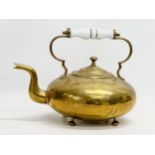 A Victorian brass kettle. 28x20x22cm