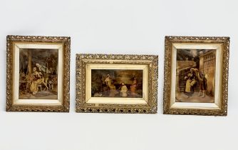 3 Late 19th Century gilt framed crystoleums in Early 20th Century frames. 31x38cm