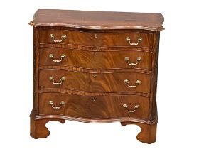 A good quality late 19th century Chippendale Revival mahogany serpentine front chest of drawers.
