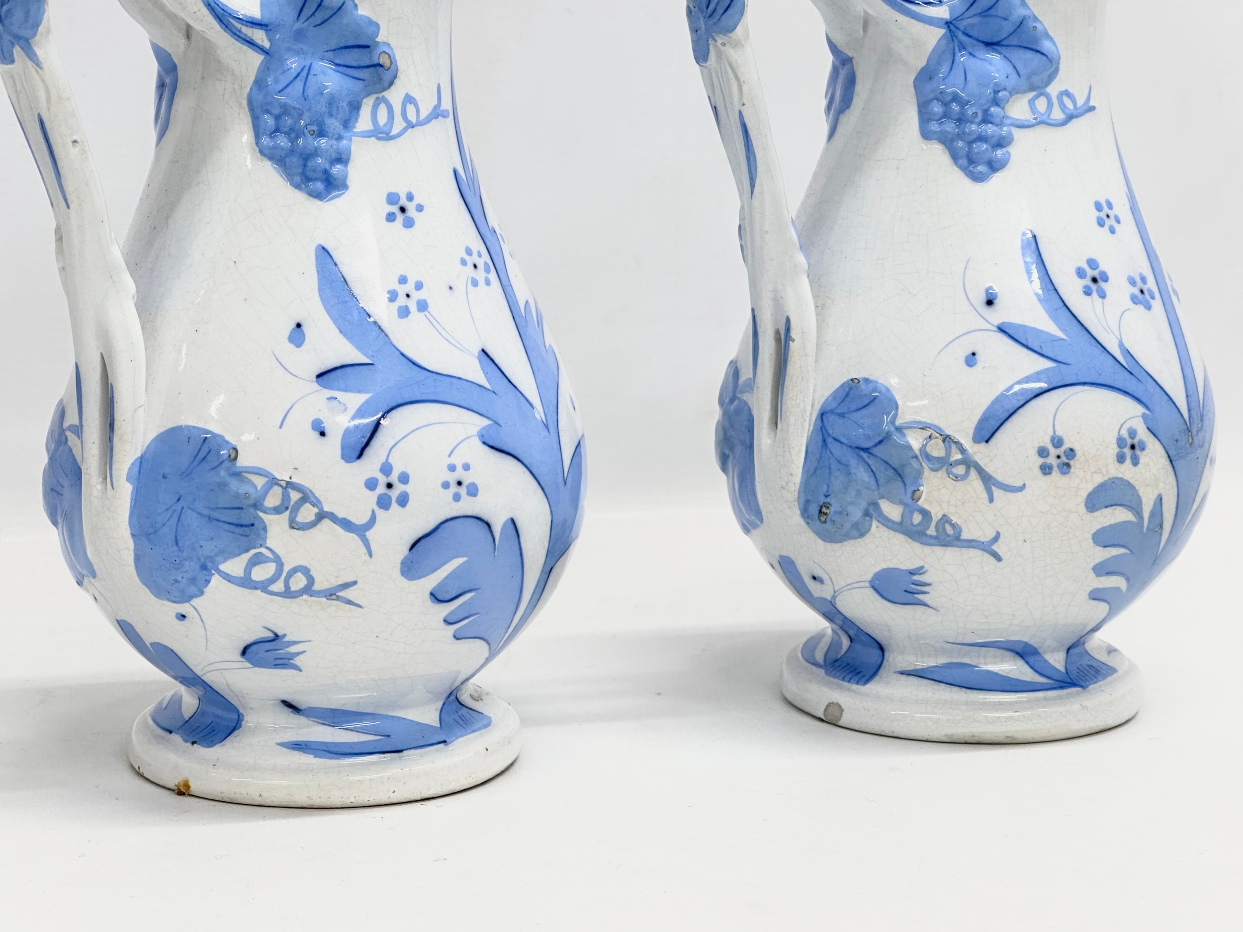 A pair of Late 19th Century Scottish baluster water jugs. 14x23cm - Image 4 of 6