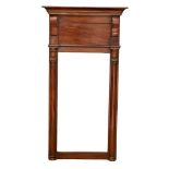 An early 19th Century French Empire mahogany framed pier mirror, circa 1810-1820. 65cm x 120.5cm 3