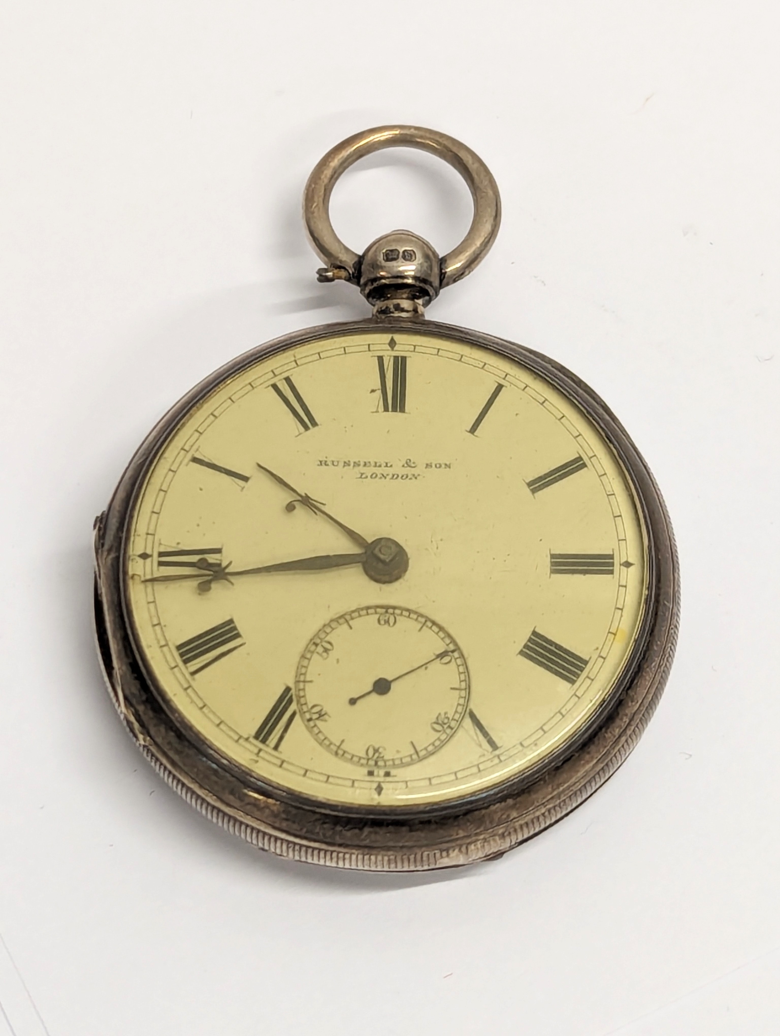 A late 19th century silver Russell & Sons pocket watch by Theodor Cohn for Asher & Co. London, 1896. - Bild 2 aus 5